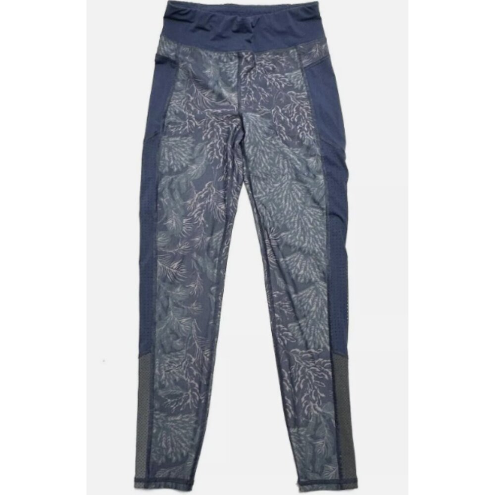 Sweaty Betty Zero Gravity 7/8 Leggings Size XS Floral Print Blue Mesh
